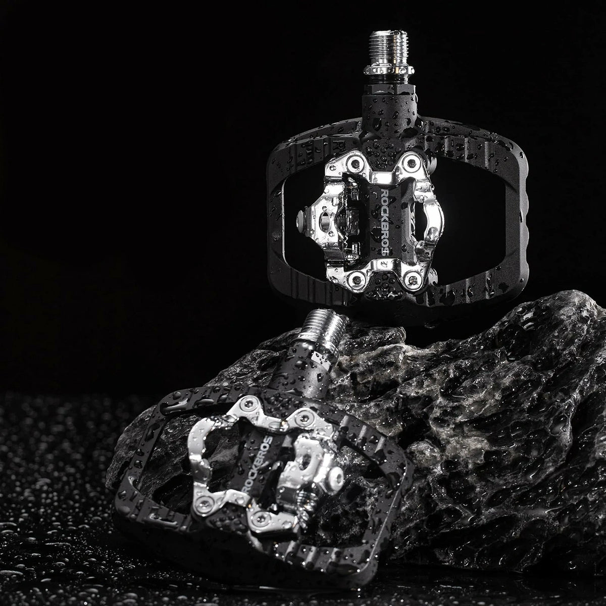 Pedały rowerowe Rockbros PD303 platformowe half-lock - czarne – zdjęcie 6