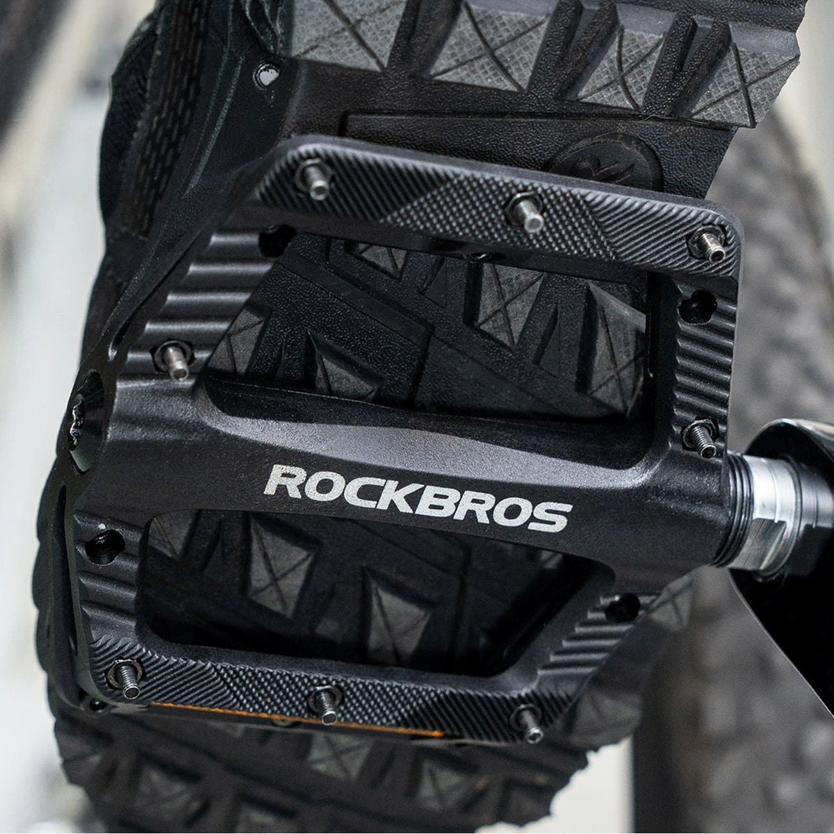 Pedały rowerowe Rockbros BP2501 oblaskowe nylonowe - czarne – zdjęcie 4