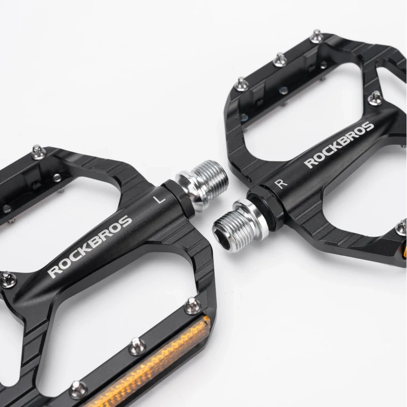 Pedały rowerowe Rockbros C700 platformowe odblaskowe aluminiowe - czarne – zdjęcie 4