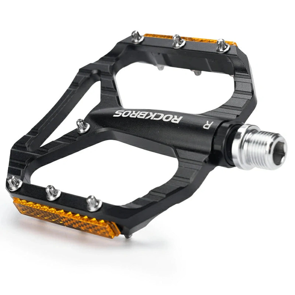 Pedały rowerowe Rockbros C700 platformowe odblaskowe aluminiowe - czarne – zdjęcie 7