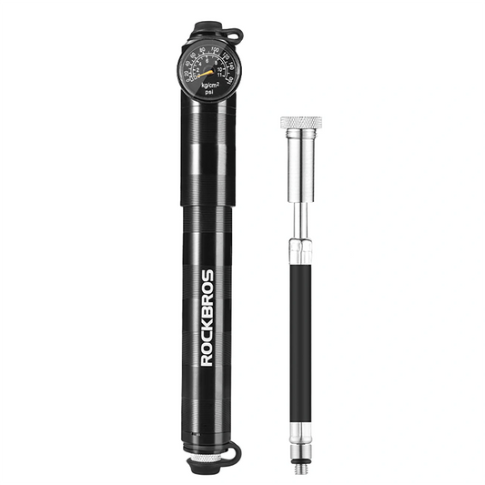 Pompka rowerowa Rockbros HQ-67A-L03 BK z manometrem - czarna