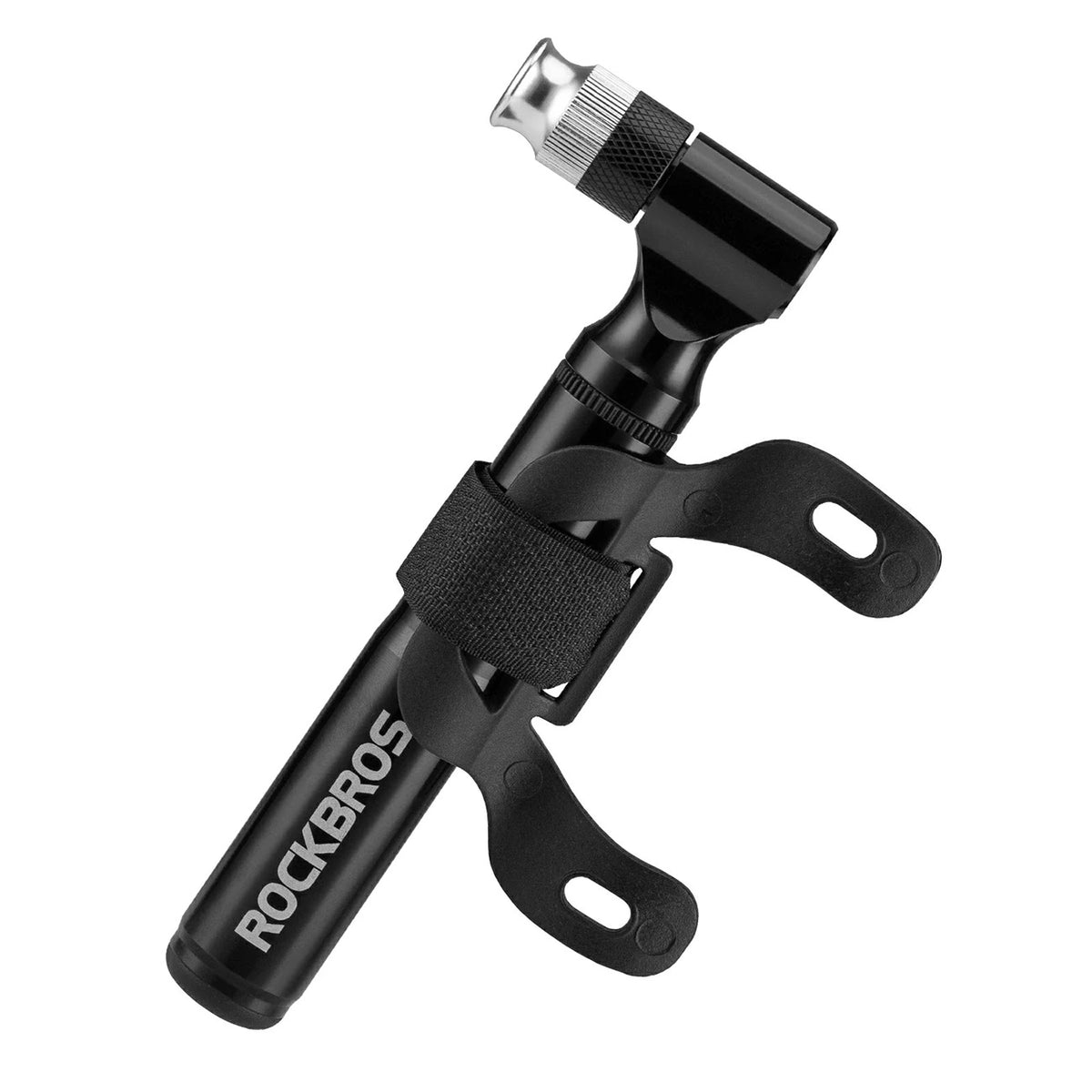 Pompka rowerowa Rockbros JG-PB-11 130 PSI z uchwytem i do piłek - czarna – zdjęcie 2