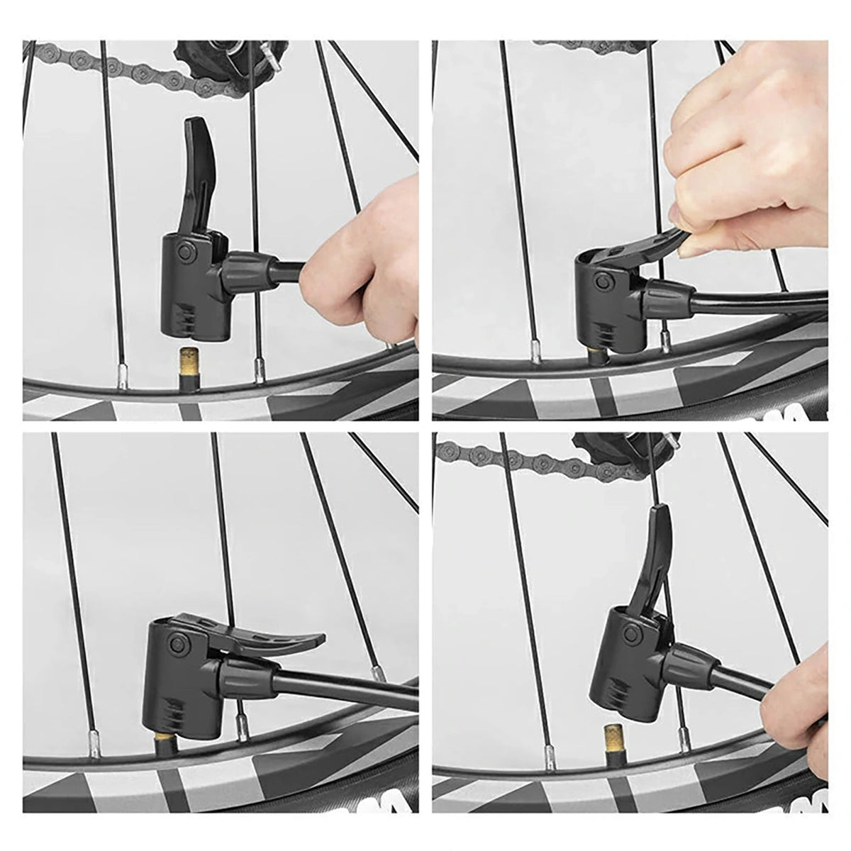 Pompka rowerowa Rockbros 4522L nożna ultralekka - czarna – zdjęcie 6