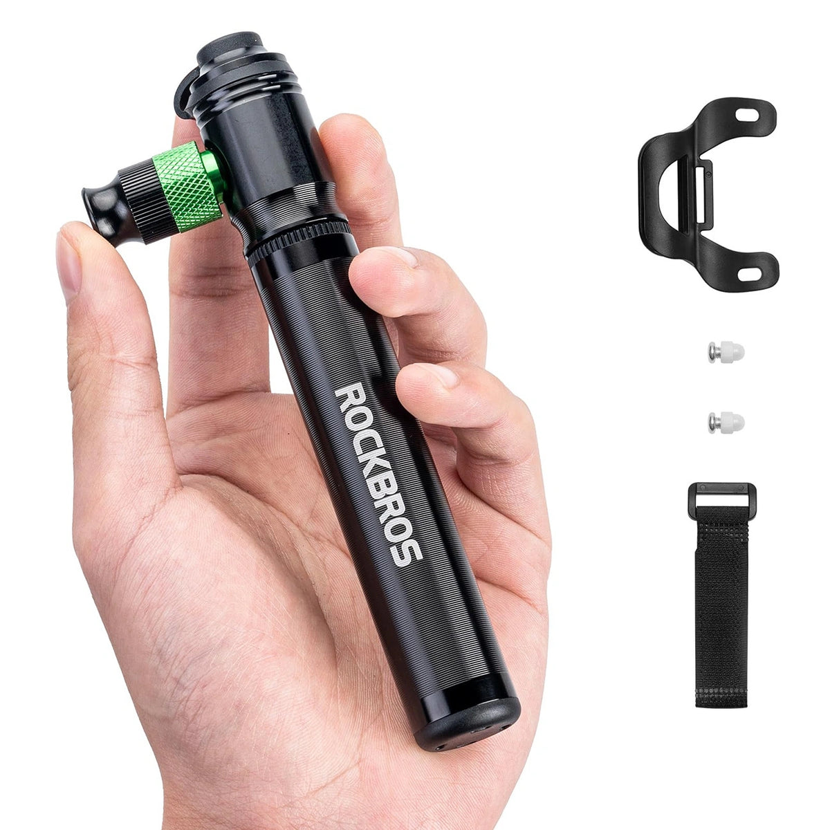 Pompka CO2 Rockbros HQ-75D-CO2 manualna/CO2 aluminiowa - czarna – zdjęcie 2