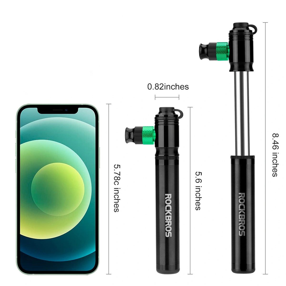 Pompka CO2 Rockbros HQ-75D-CO2 manualna/CO2 aluminiowa - czarna – zdjęcie 7