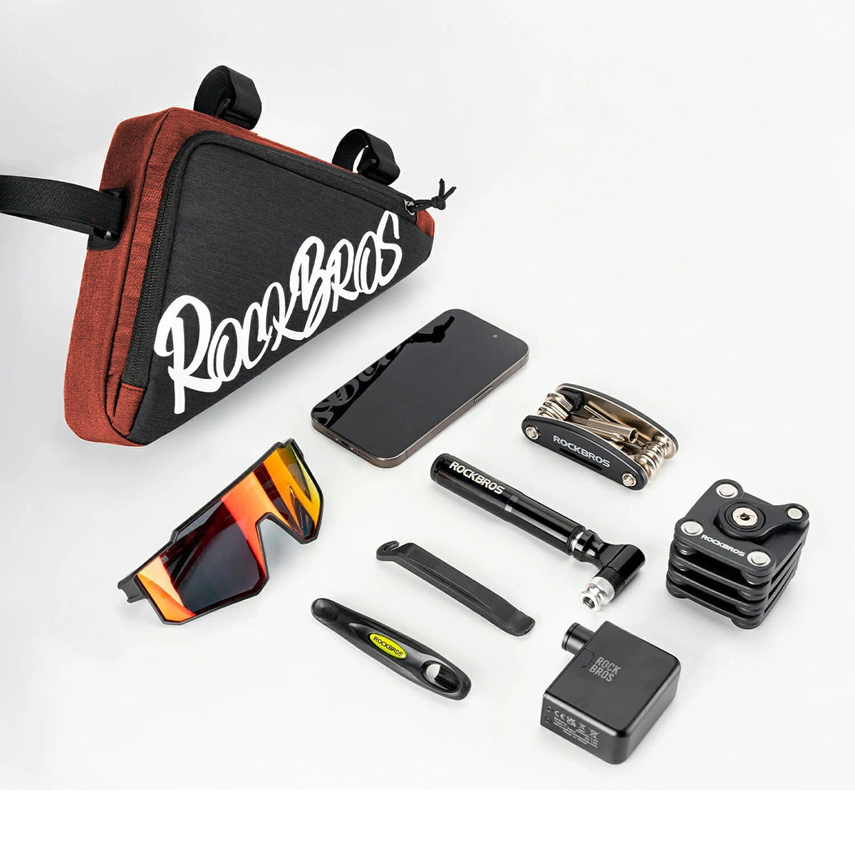 Torba rowerowa Rockbros G002 Flash na ramę trójkątna 1.4 l - czerwona – zdjęcie 4