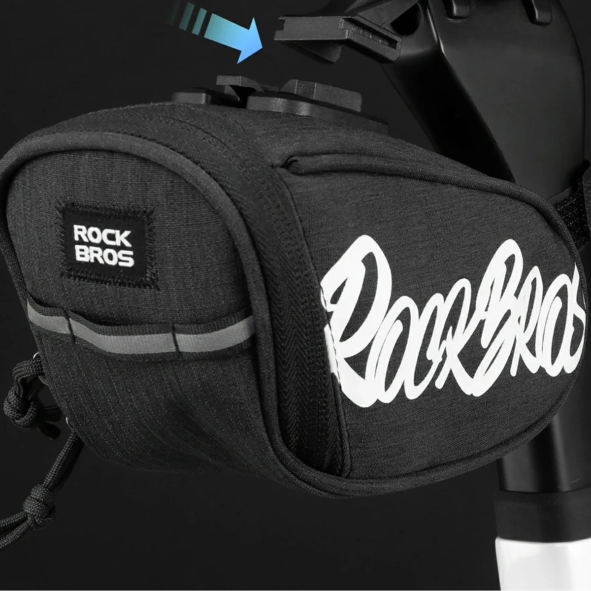 Torba rowerowa Rockbros G007 Flash Journey podsiodłowa 0.8 l - czarna – zdjęcie 3