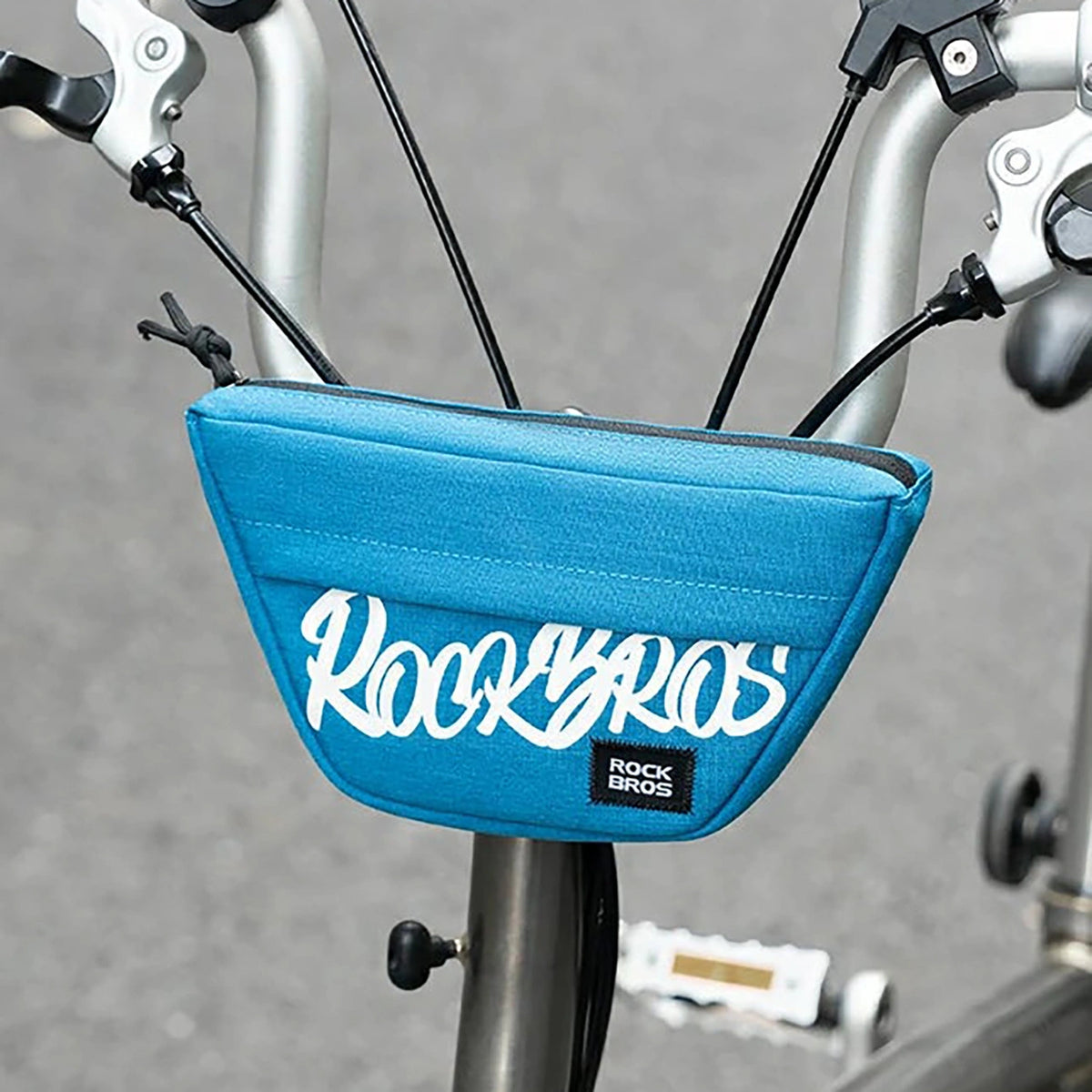 Torba rowerowa Rockbros G011 na kierownicę trapezoidalna 0.7 l - niebieska – zdjęcie 3