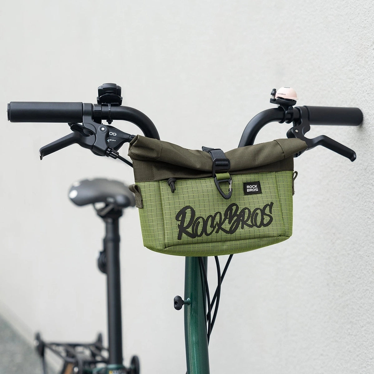 Torba rowerowa Rockbros W020-1 na kierownicę składana - zielona – zdjęcie 3