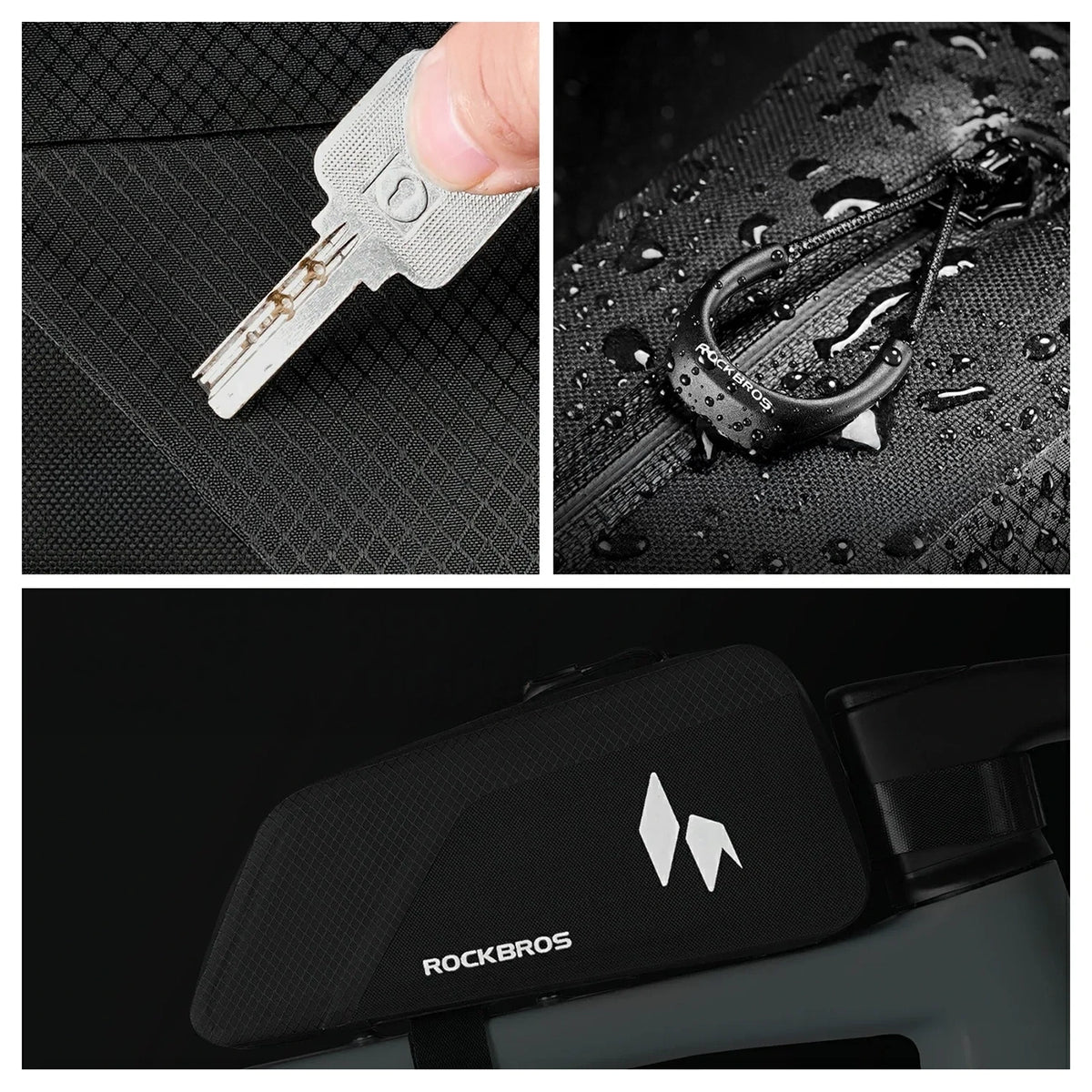 Torba na górną rurę Rockbros AS-151 RideMate wodoodporna - czarna – zdjęcie 6