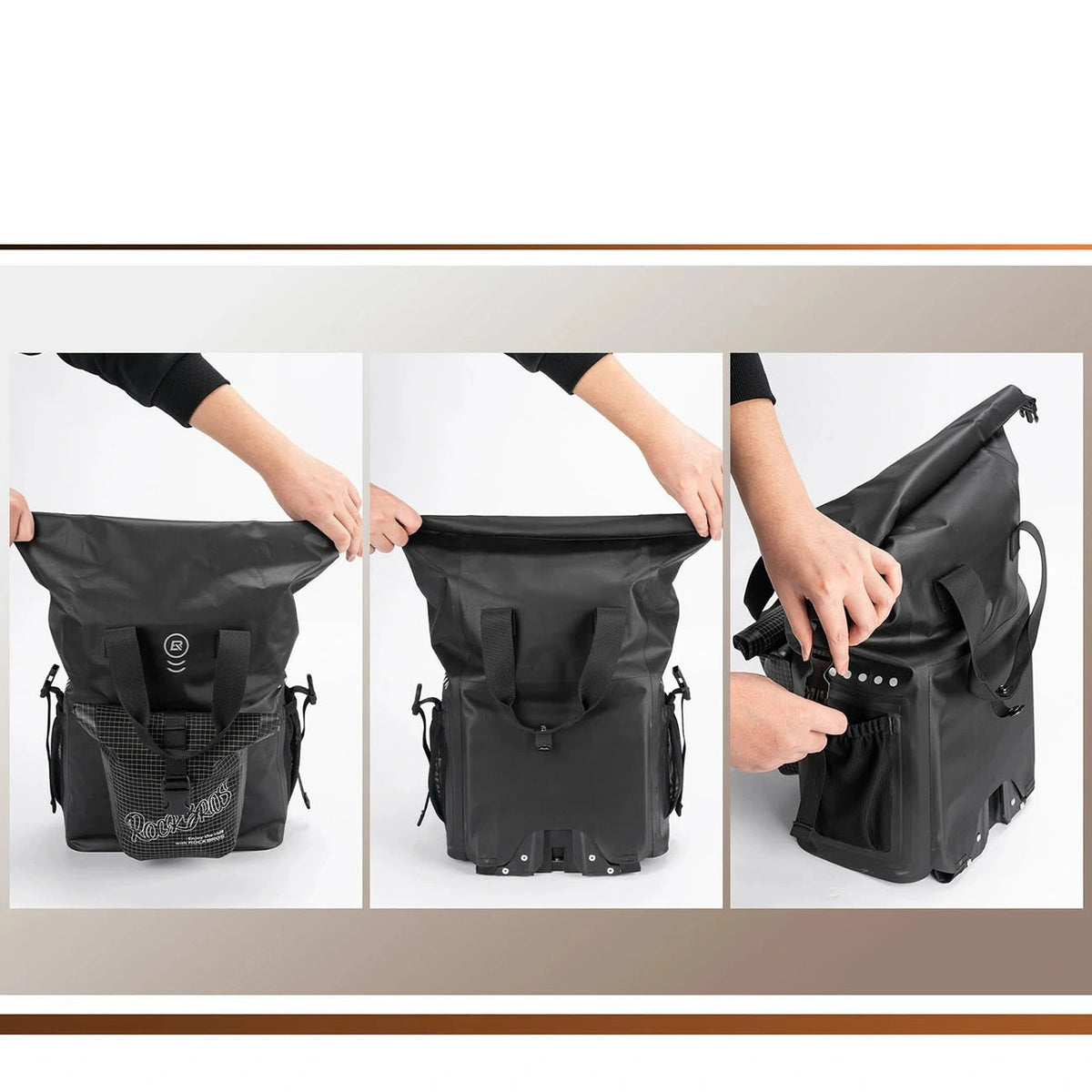 Torba rowerowa Rockbros AS-158 do roweru składanego Brompton 18 l - czarna – zdjęcie 3