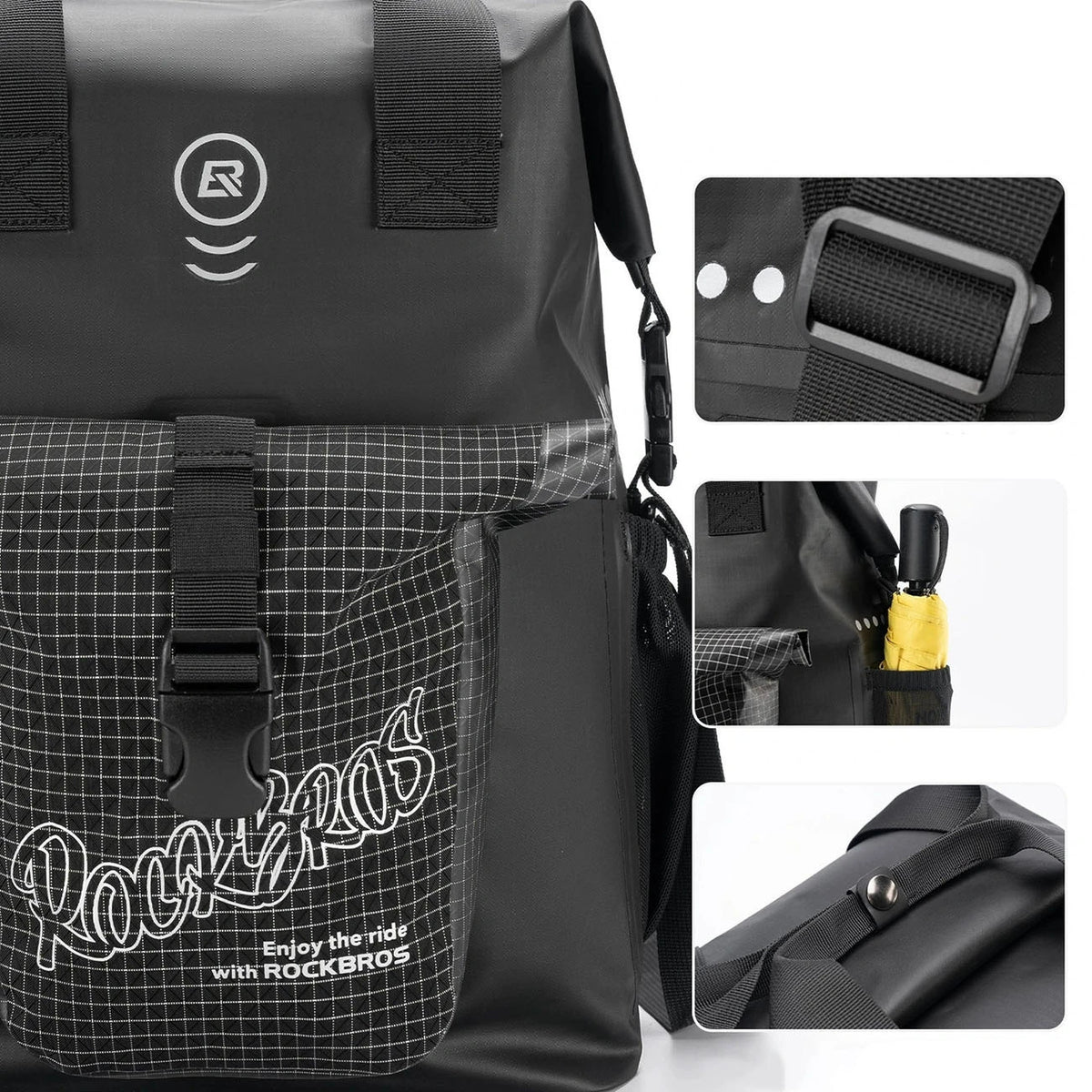 Torba rowerowa Rockbros AS-158 do roweru składanego Brompton 18 l - czarna – zdjęcie 5