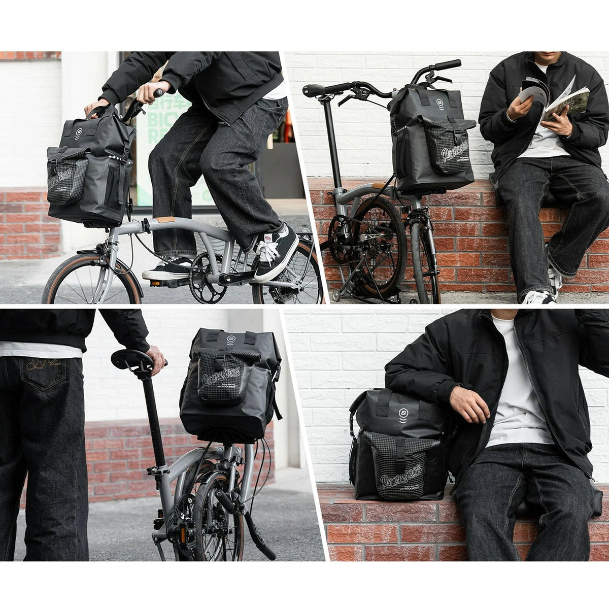 Torba rowerowa Rockbros AS-158 do roweru składanego Brompton 18 l - czarna – zdjęcie 7