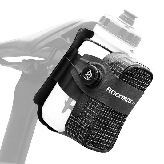 Torba rowerowa Rockbros P010 podsiodłowa 0,2 l z na bidon 0,6 l - czarna