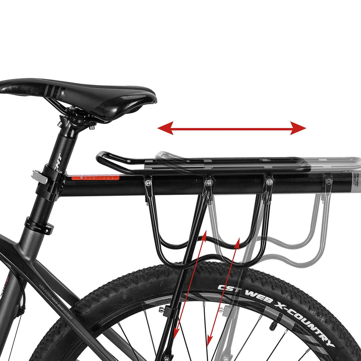 Bagażnik rowerowy Rockbros Shelves - tylny, na sztycę, szybkozamykacz – zdjęcie 4