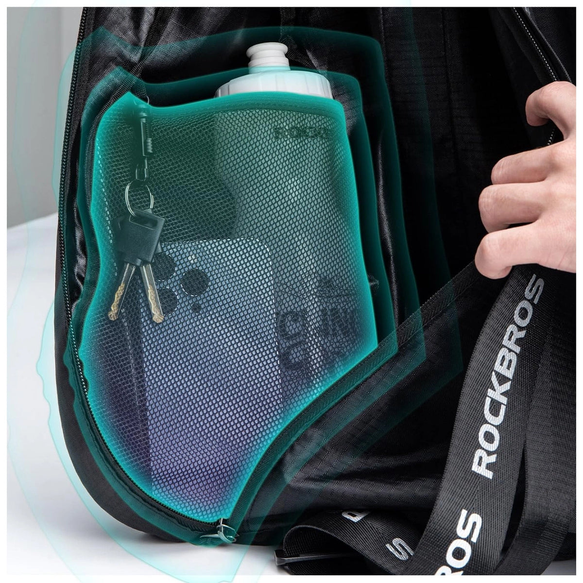 Plecak Rockbros H34 z uchwytem na kask - czarny – zdjęcie 5