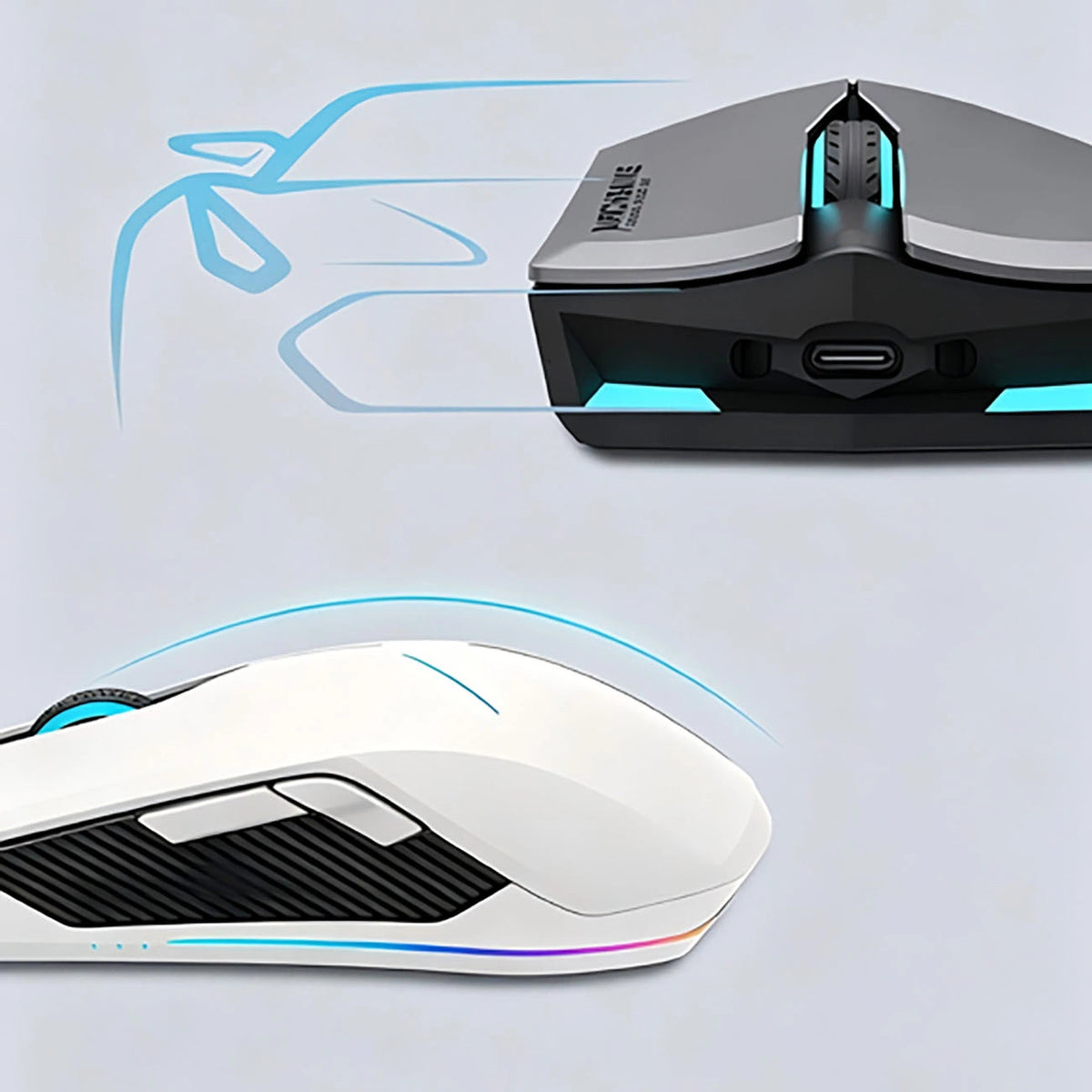 Mysz gamingowa Machenike M721 bezprzewodowa 10000 DPI z - czarna – zdjęcie 8