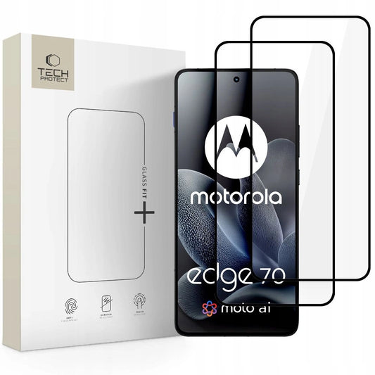 Szkło hartowane Tech-Protect Glass Fit+ na Motorola Edge 70 5G - czarne