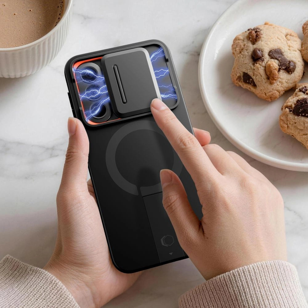 Etui Tech-Protect Kevlar Aura na Samsung Galaxy A57 - czarno-pomarańczowe – zdjęcie 5