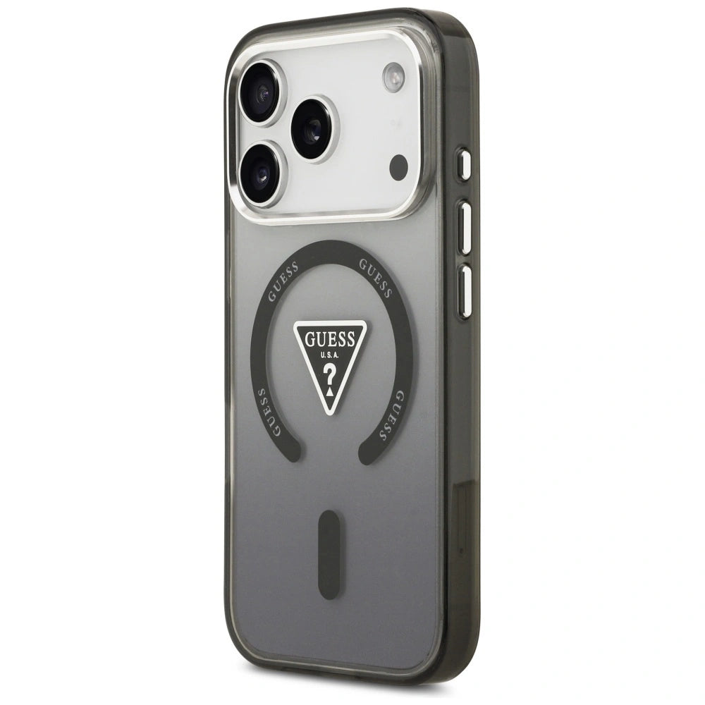 Etui Guess IML Gradient Triangle Logo MagSafe na iPhone 17 Pro - czarne – zdjęcie 2