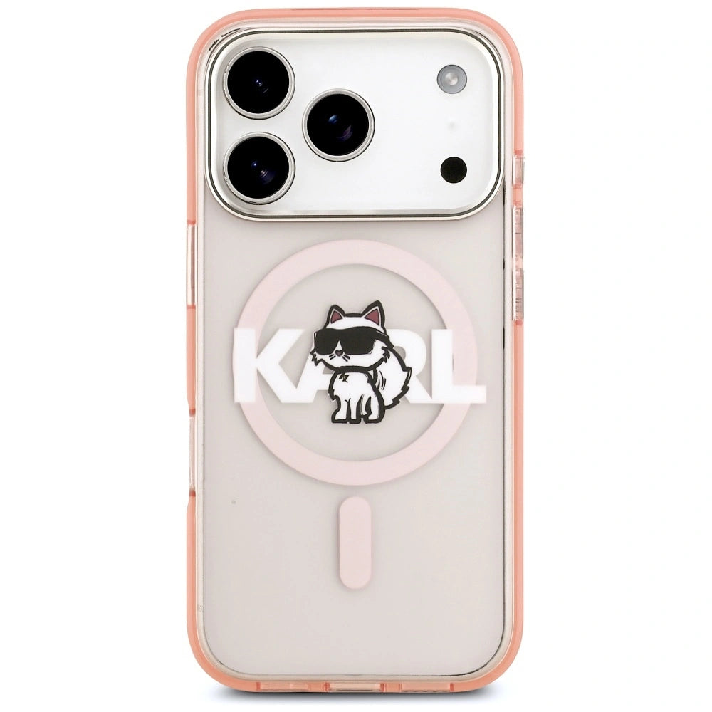 Etui Karl Lagerfeld IML Choupette Sketch Logo na iPhone 17 Pro - różowe – zdjęcie 3