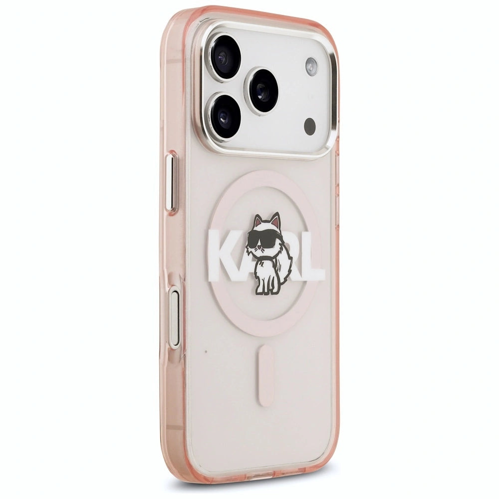 Etui Karl Lagerfeld IML Choupette Sketch Logo na iPhone 17 Pro - różowe – zdjęcie 4
