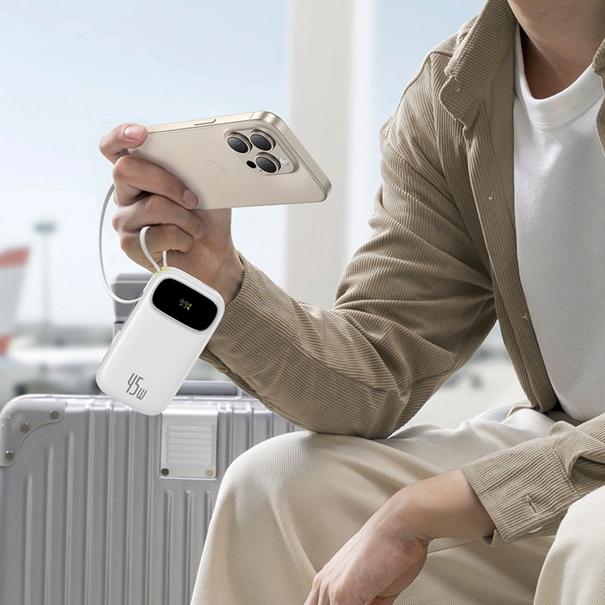 Powerbank Baseus EnerFill FC31 QPow3 10000mAh 45W z wyświetlaczem - biały