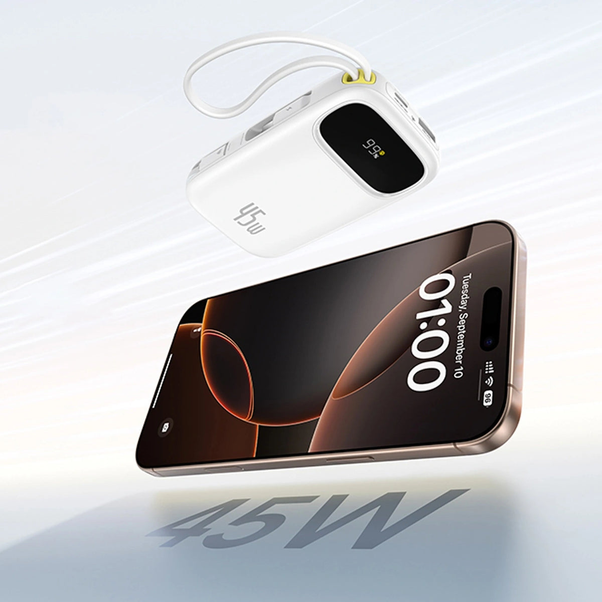 Powerbank Baseus EnerFill FC31 QPow3 10000mAh 45W z wyświetlaczem - biały
