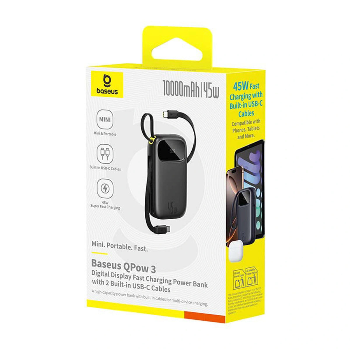 Powerbank Baseus EnerFill FC31 QPow3 10000mAh 45W z wyświetlaczem - czarny