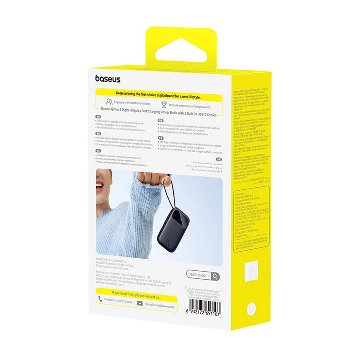 Powerbank Baseus EnerFill FC31 QPow3 10000mAh 45W z wyświetlaczem - czarny