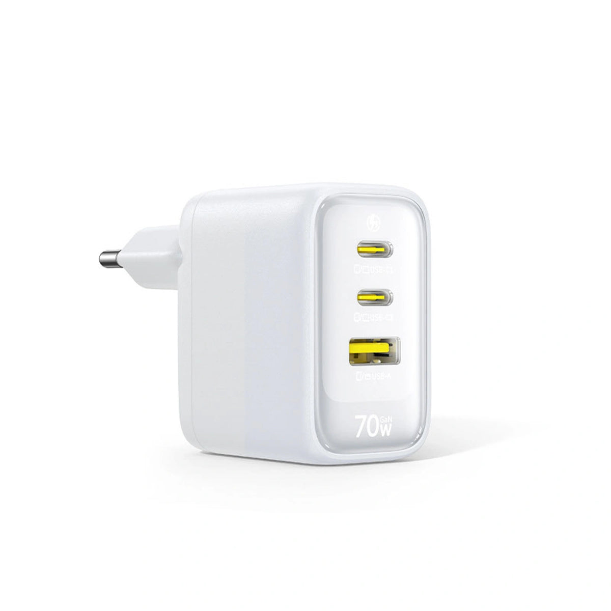 Ładowarka sieciowa Baseus EnerFill FE22 70W 2 x USB-C + USB-A - biała – zdjęcie 2