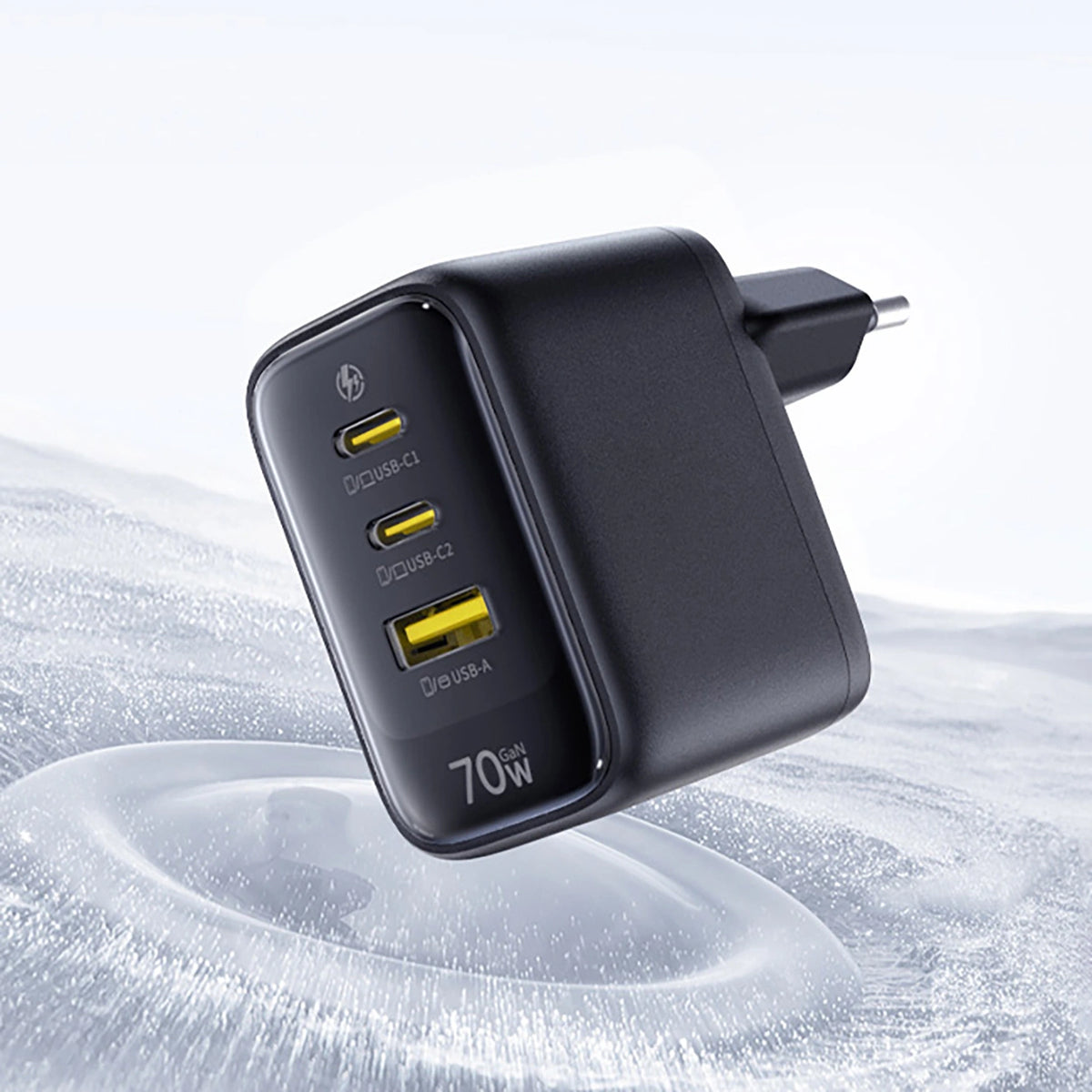 Ładowarka sieciowa Baseus EnerFill FE22 70W 2 x USB-C + USB-A - czarna – zdjęcie 12
