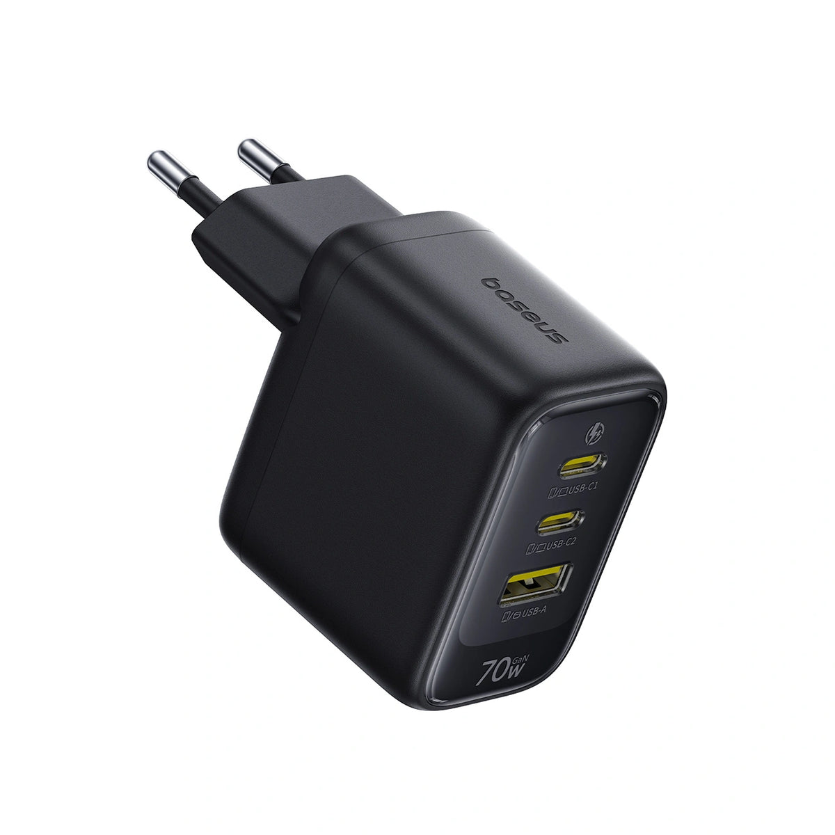 Ładowarka sieciowa Baseus EnerFill FE22 70W 2 x USB-C + USB-A - czarna – zdjęcie 2