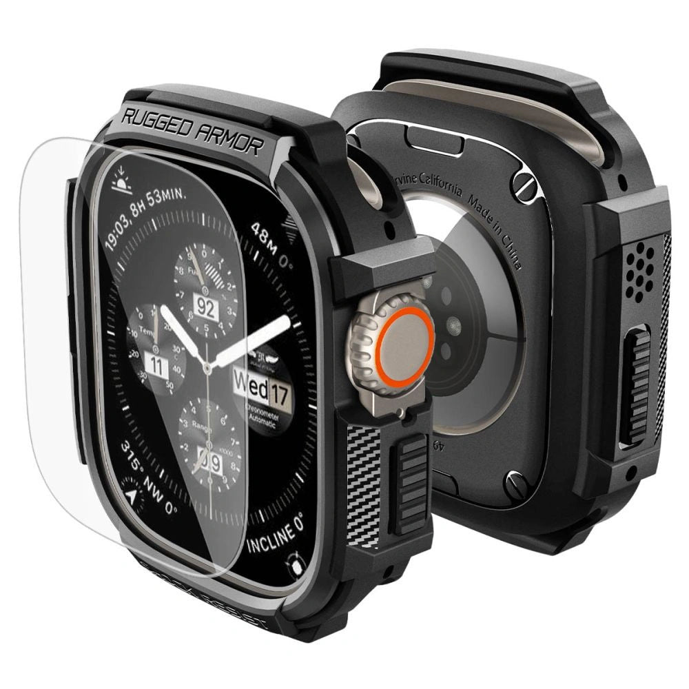 Etui Spigen Rugged Armor + na Apple Watch Ultra 49 mm - czarne matowe