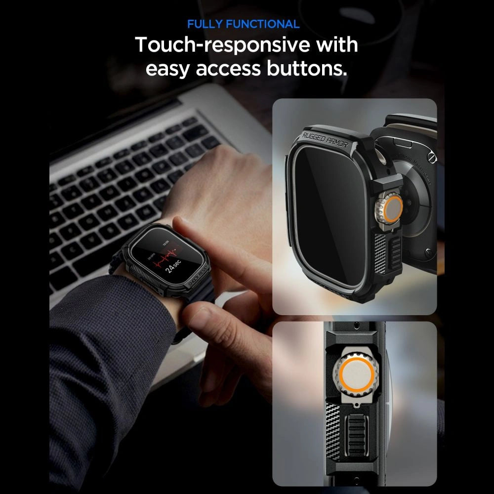 Etui Spigen Rugged Armor + na Apple Watch Ultra 49 mm - czarne matowe – zdjęcie 8