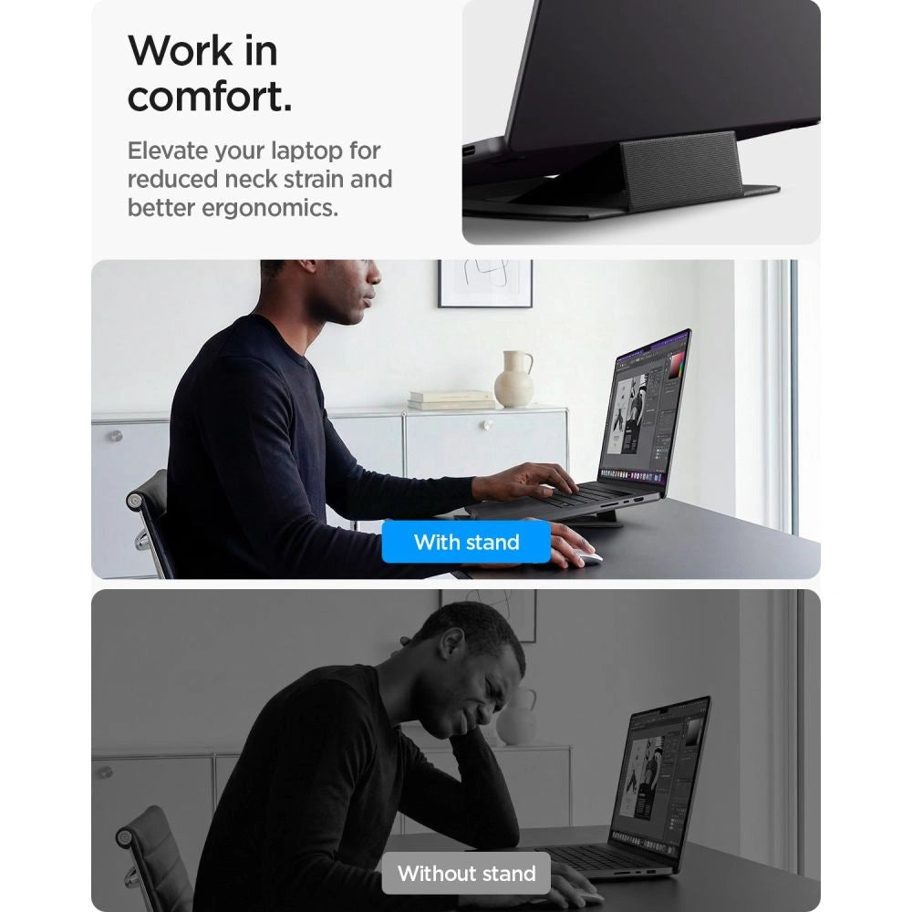 Podstawka pod laptopa Spigen SlimFold LD201-S8 pod laptop - szara – zdjęcie 9