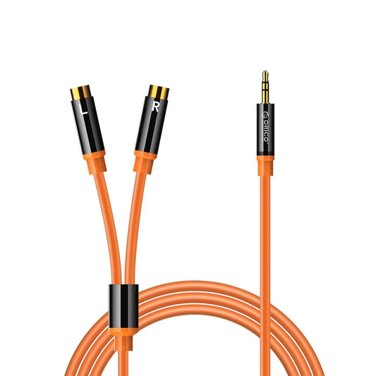 Kabel audio Orico AXRF mini jack do 2x RCA żeńskiego 3 m - pomarańczowy