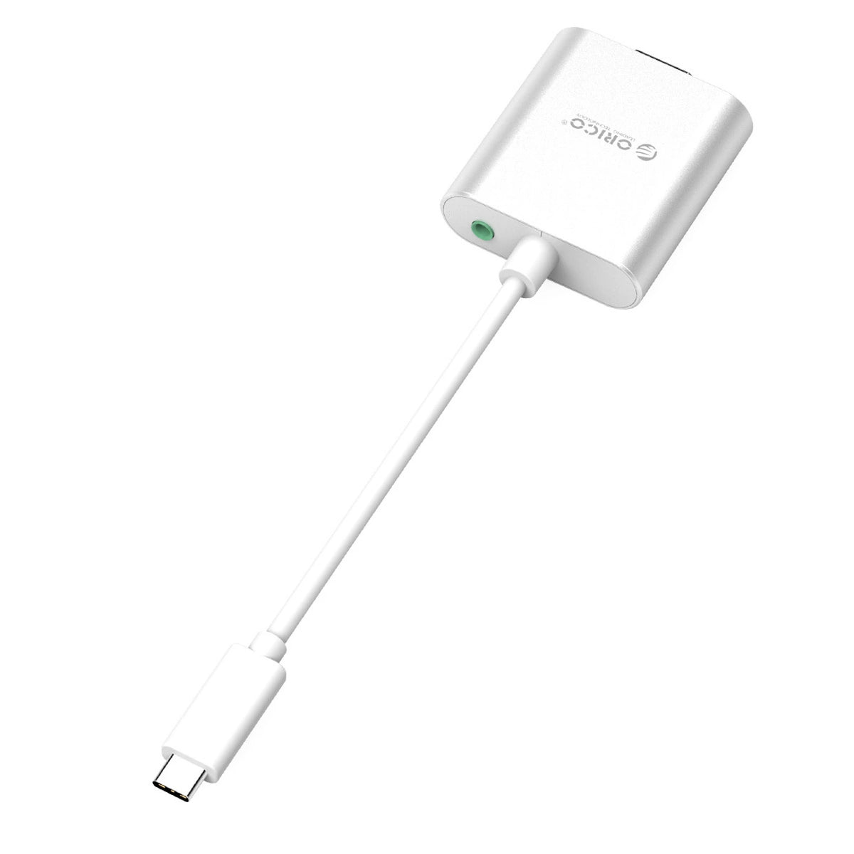 Adapter Orico PTAV USB-C - VGA i mini jack 3.5 mm Full HD 0.15 m - srebrny – zdjęcie 2