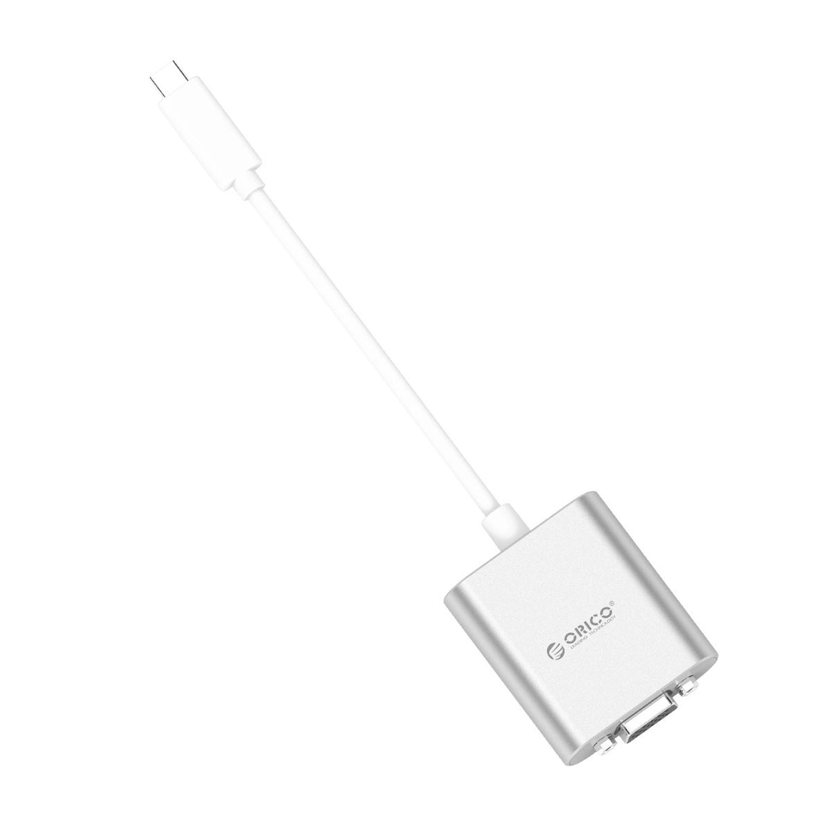 Adapter Orico PTAV USB-C - VGA i mini jack 3.5 mm Full HD 0.15 m - srebrny – zdjęcie 3