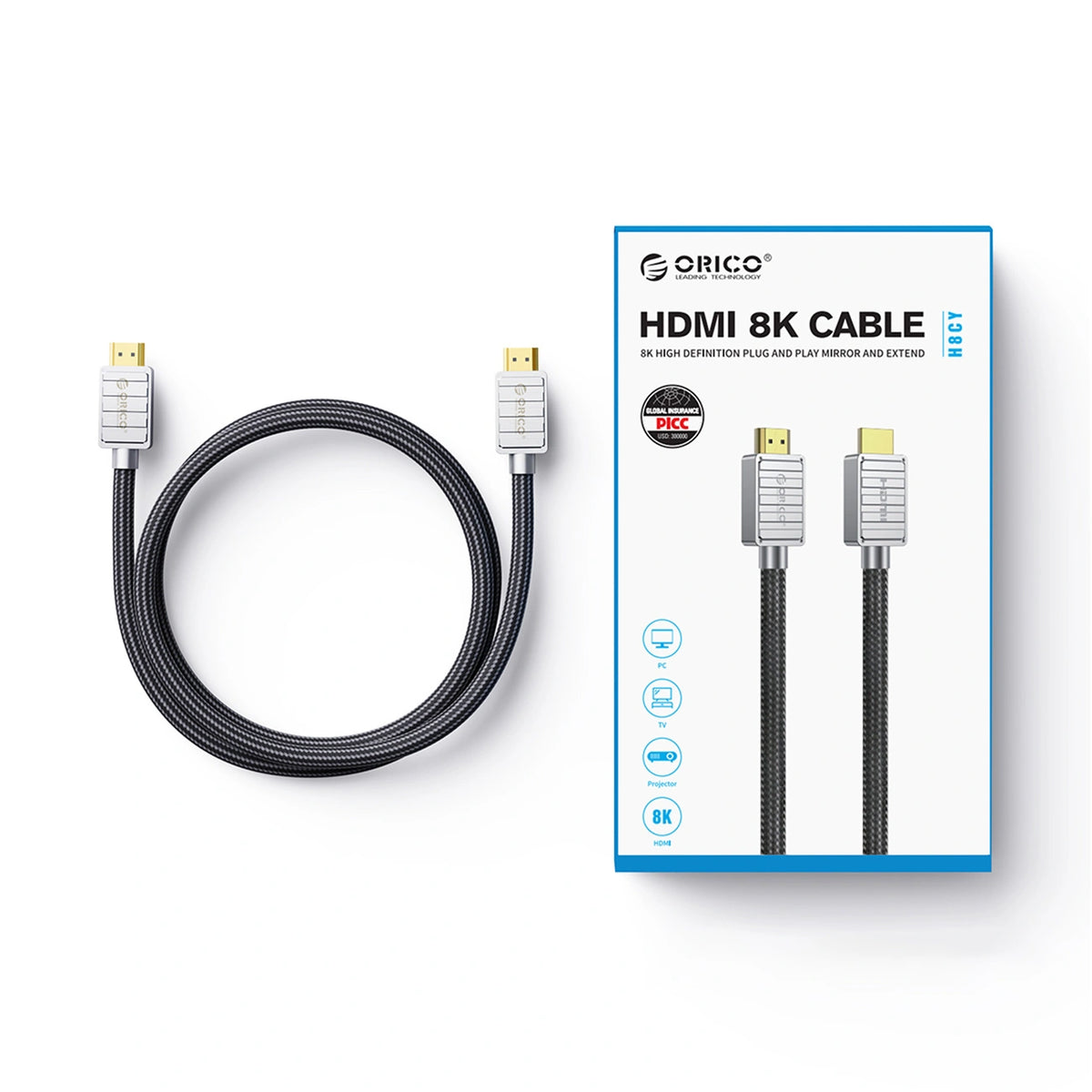 Kabel HDMI Orico H4CY HDMI 2.0 4K 1 m - czarny – zdjęcie 9