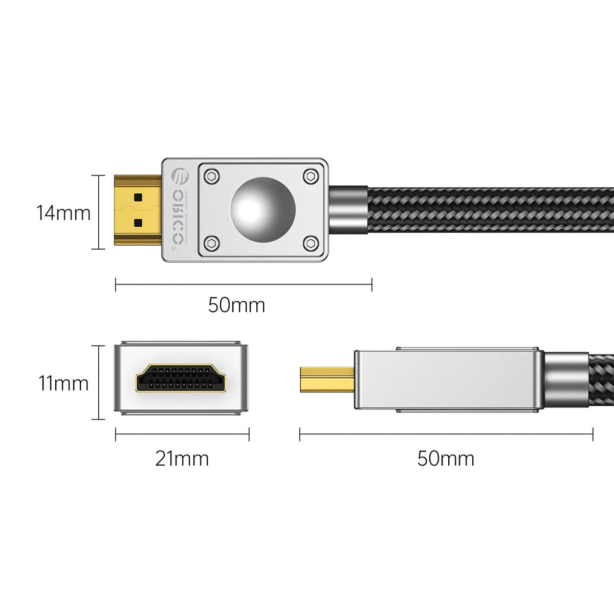 Kabel Orico H4BY HDMI 2.0 0.5 m - czarny – zdjęcie 2