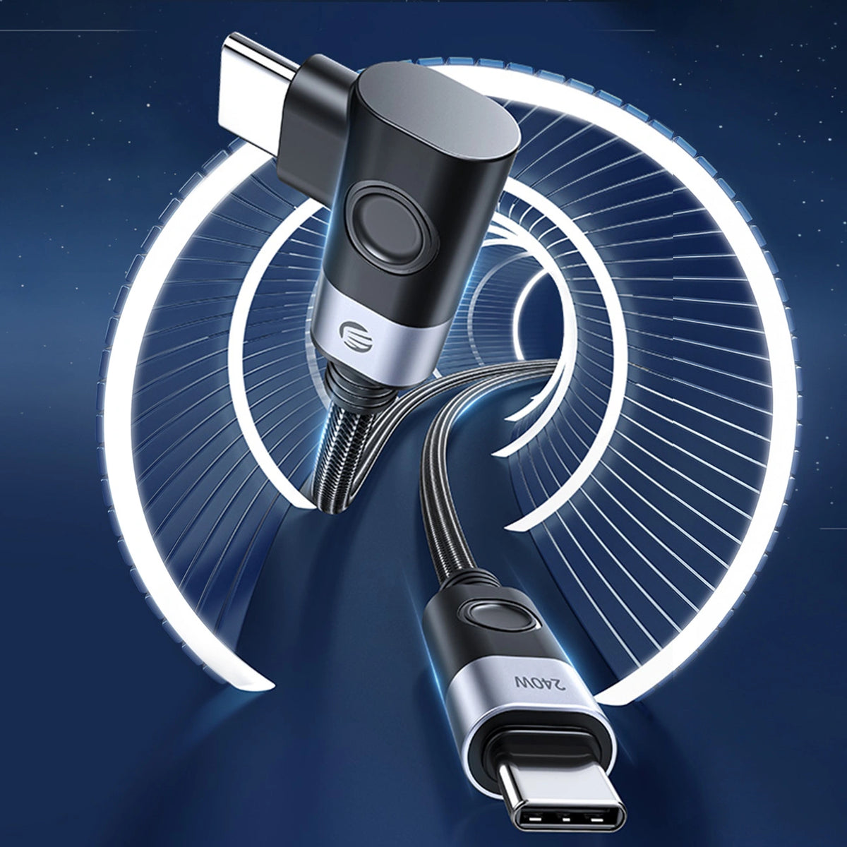 Kabel kątowy Orico CW240 USB-C do USB-C PD 240 W 1 m - czarny – zdjęcie 5