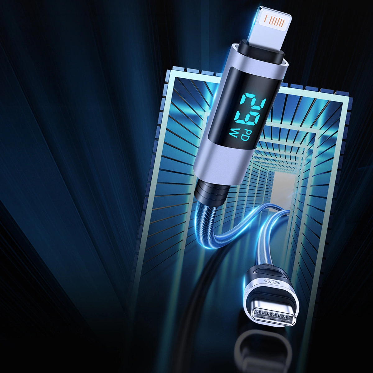 Kabel Orico LDC2L do Lightning PD 29 W z wyświetlaczem LED 480 Mb/s 2 m – zdjęcie 5