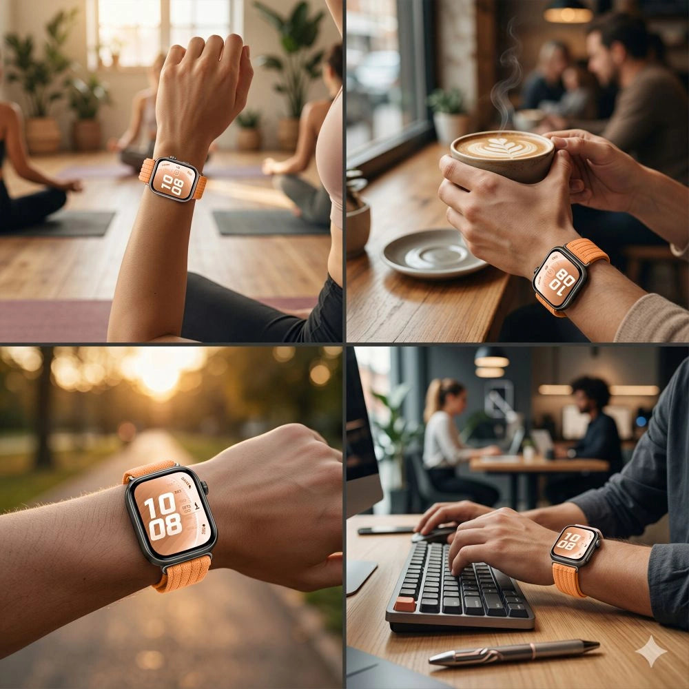 Pasek Tech-Protect Nylon an Huawei Watch Fit 3 / 4 / 4 Pro - pomarańczowy – zdjęcie 8