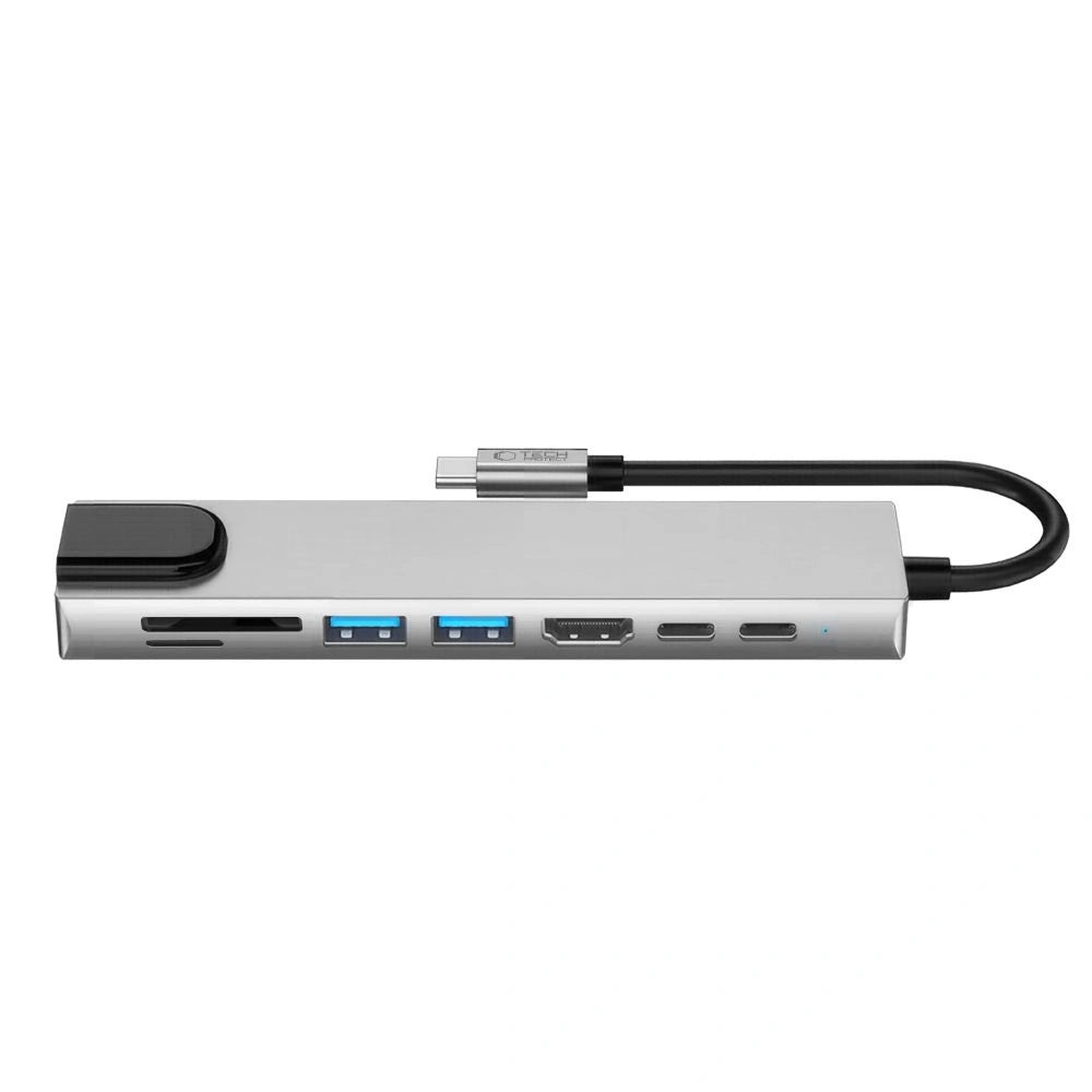 Hub USB Tech-Protect HB09 8w1 TYPE-C + USB-A 3.0 + USB-C 3.0 + - szary – zdjęcie 3