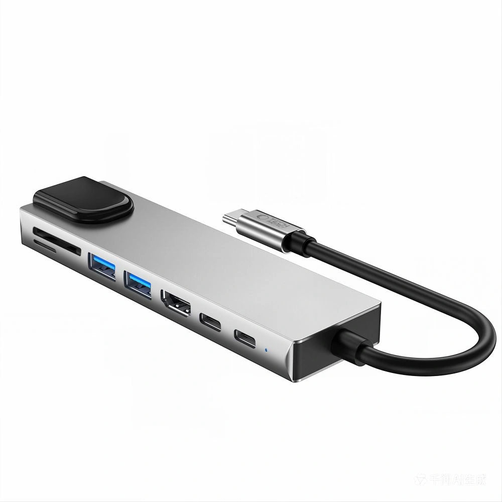 Hub USB Tech-Protect HB09 8w1 TYPE-C + USB-A 3.0 + USB-C 3.0 + - szary – zdjęcie 4