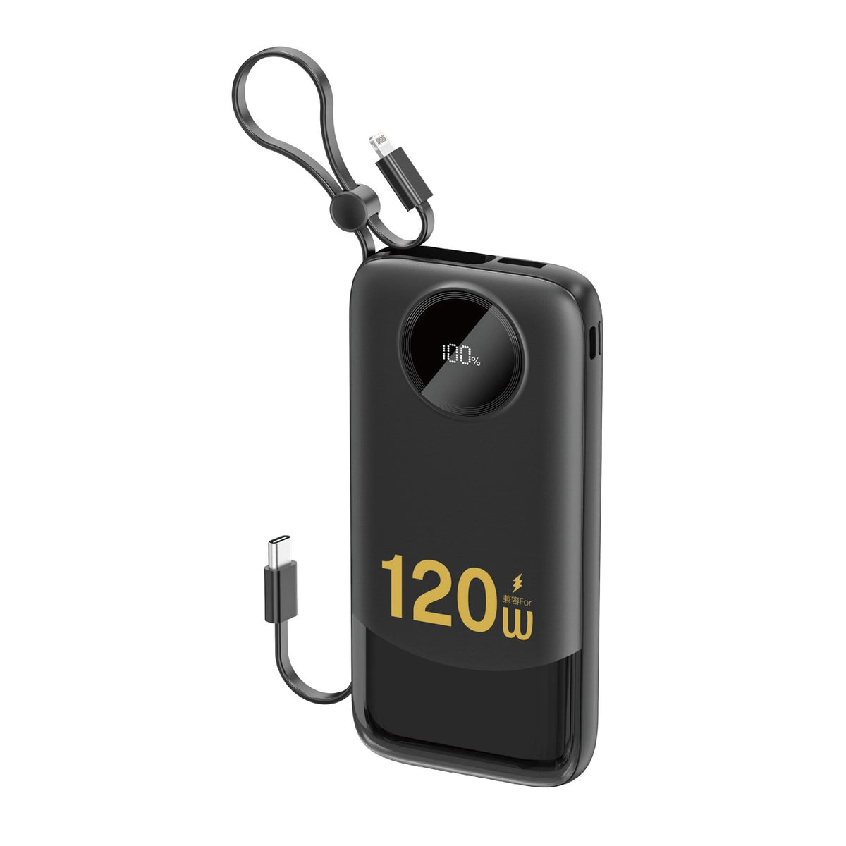 Powerbank Dudao K13 10000mAh z wbudowanym kablem - czarny