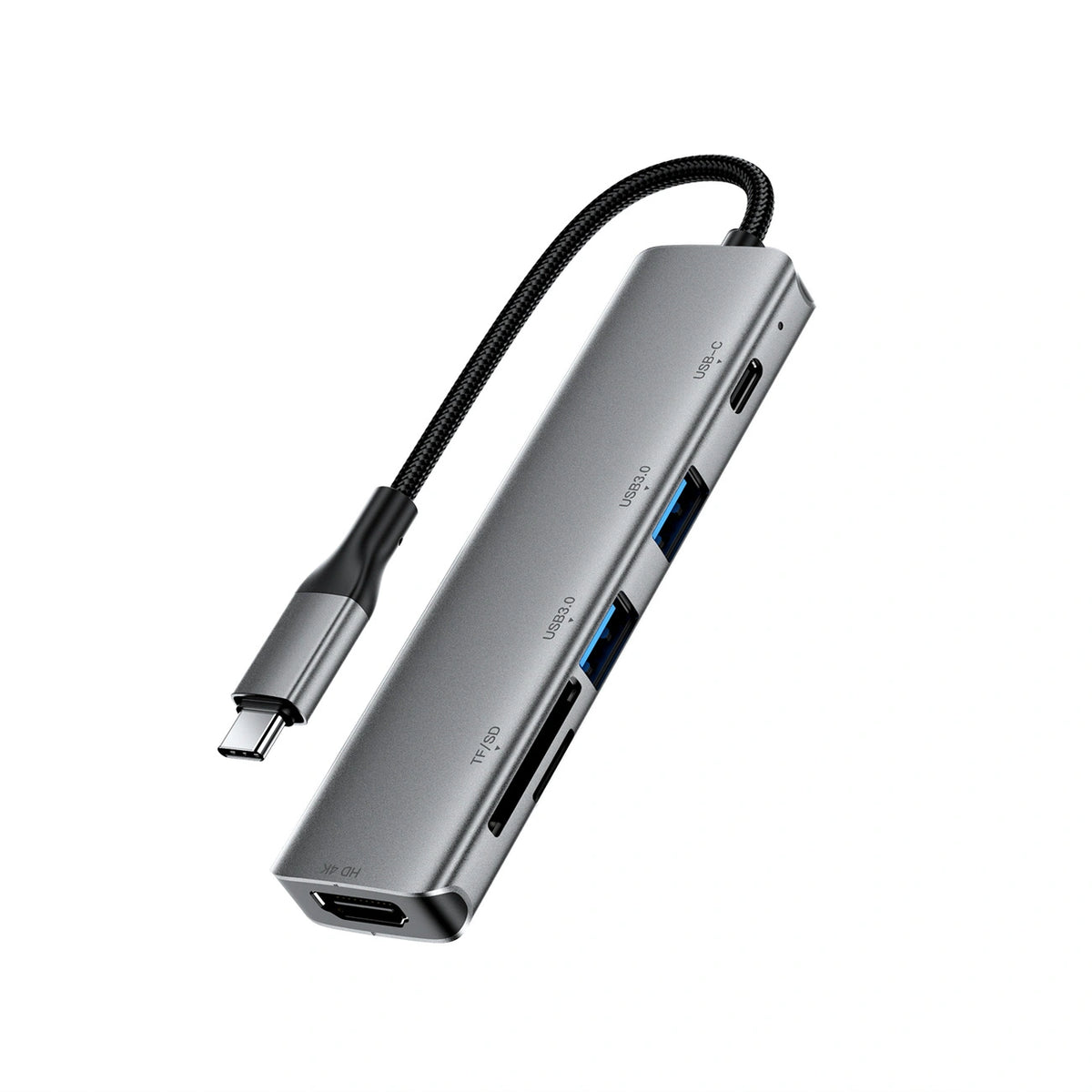 Hub USB Acefast J18 stacja dokująca USB-C 6w1 HDMI 4K 60Hz PD90W - szara – zdjęcie 6