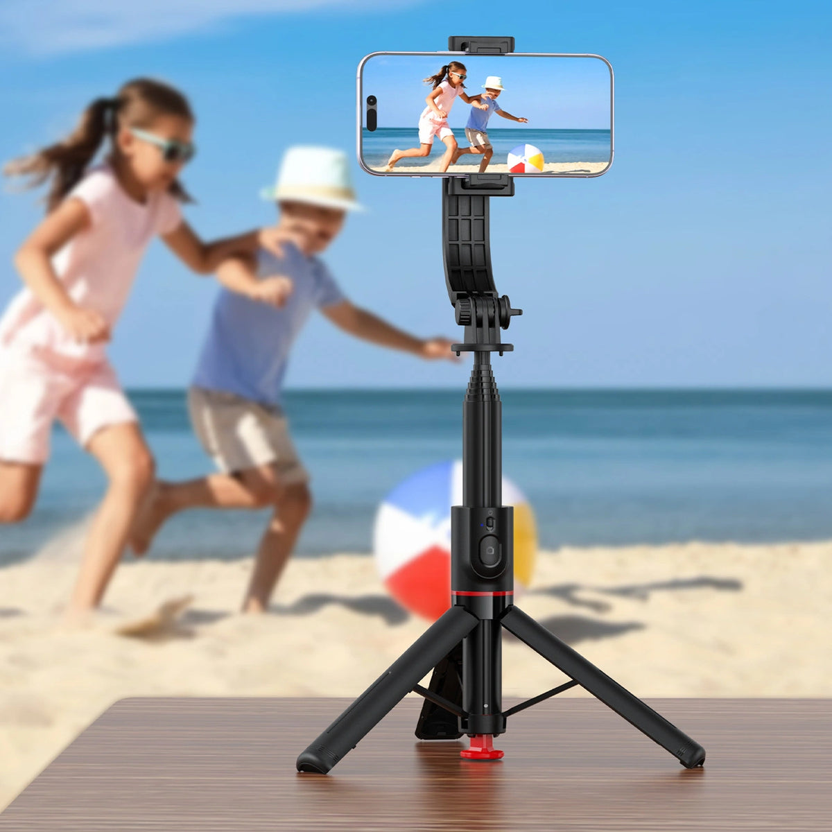 Selfie stick Acefast E42 z automatycznym statywem i pilotem - czarny – zdjęcie 10