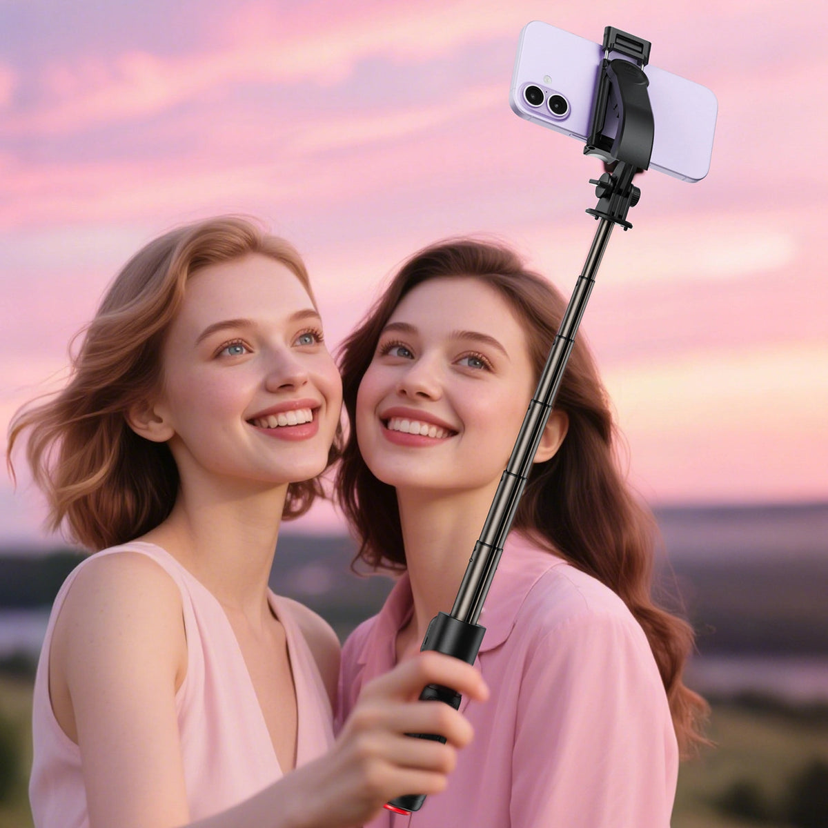 Selfie stick Acefast E42 z automatycznym statywem i pilotem - czarny – zdjęcie 9